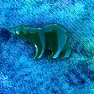 Jade bear pin